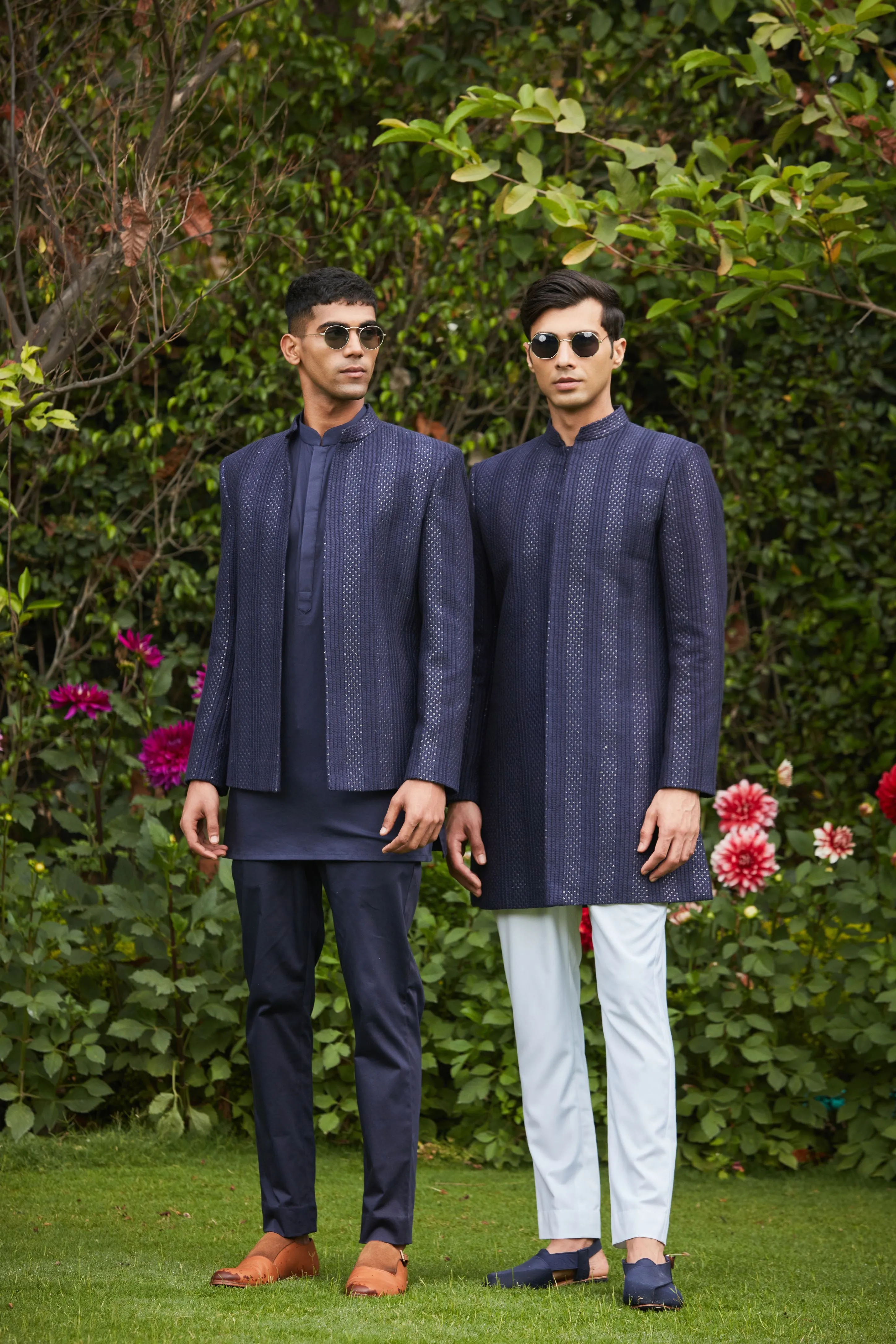 MARYA & NIKHARA- NAVY BLUE CHIKANKARI SETS