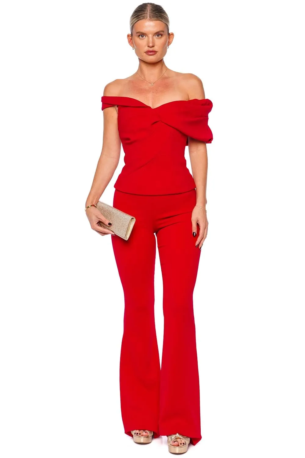 Mattie Stretch Crepe Flare Pant