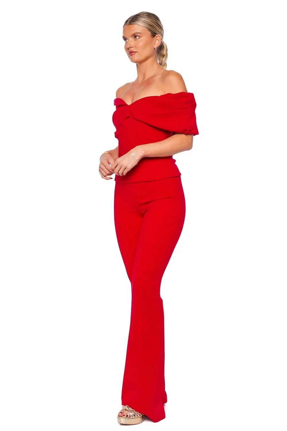 Mattie Stretch Crepe Flare Pant