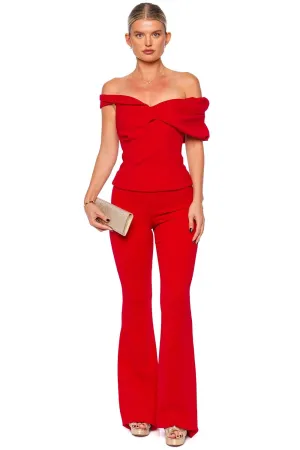 Mattie Stretch Crepe Flare Pant