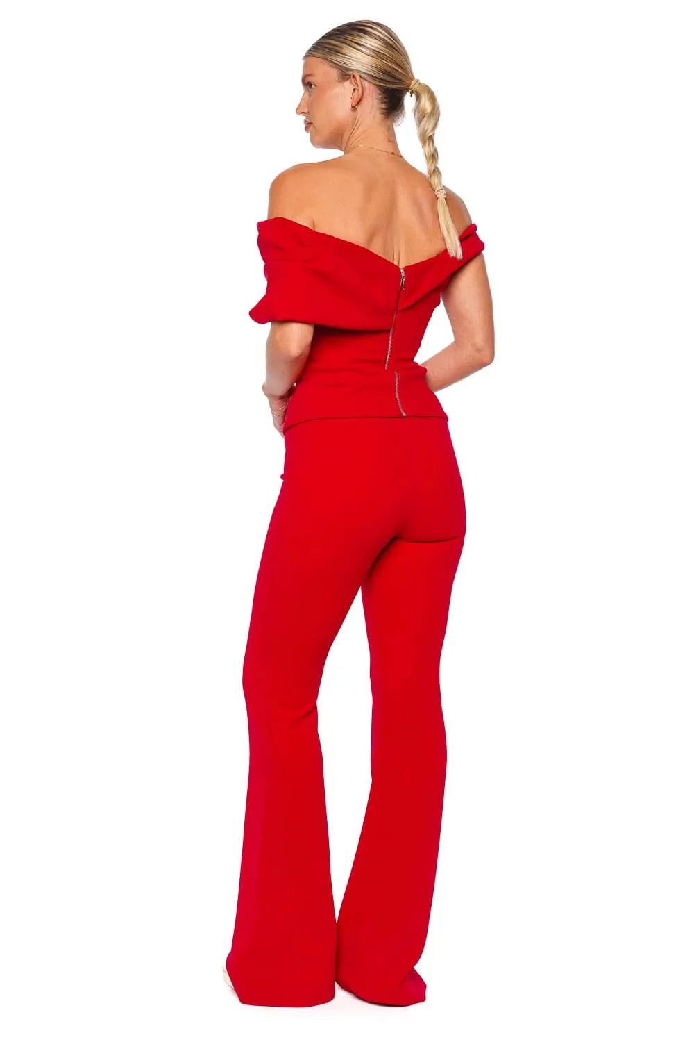 Mattie Stretch Crepe Flare Pant