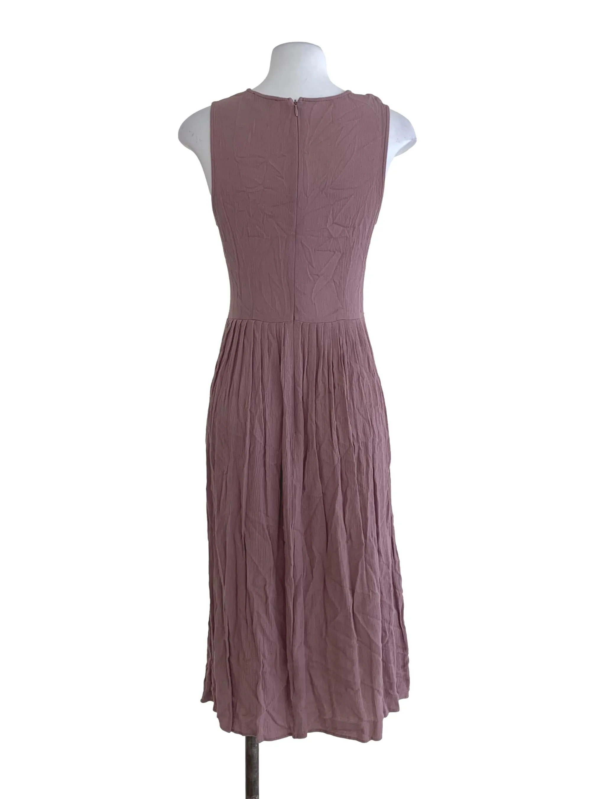 Mauve Plain A-Line Dress