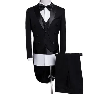Men's Shiny Wedding 5 Piece Tail Coat Suit Up To 2XL