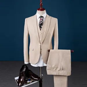 Men's solid 3 Piece suit up to 4XL