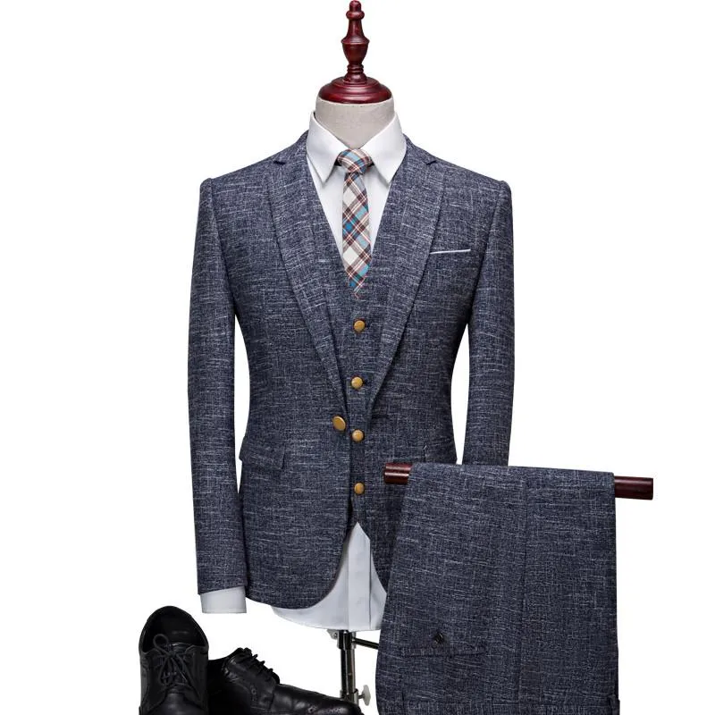 Men's stripend pattern 3 piece suit up to 3XL