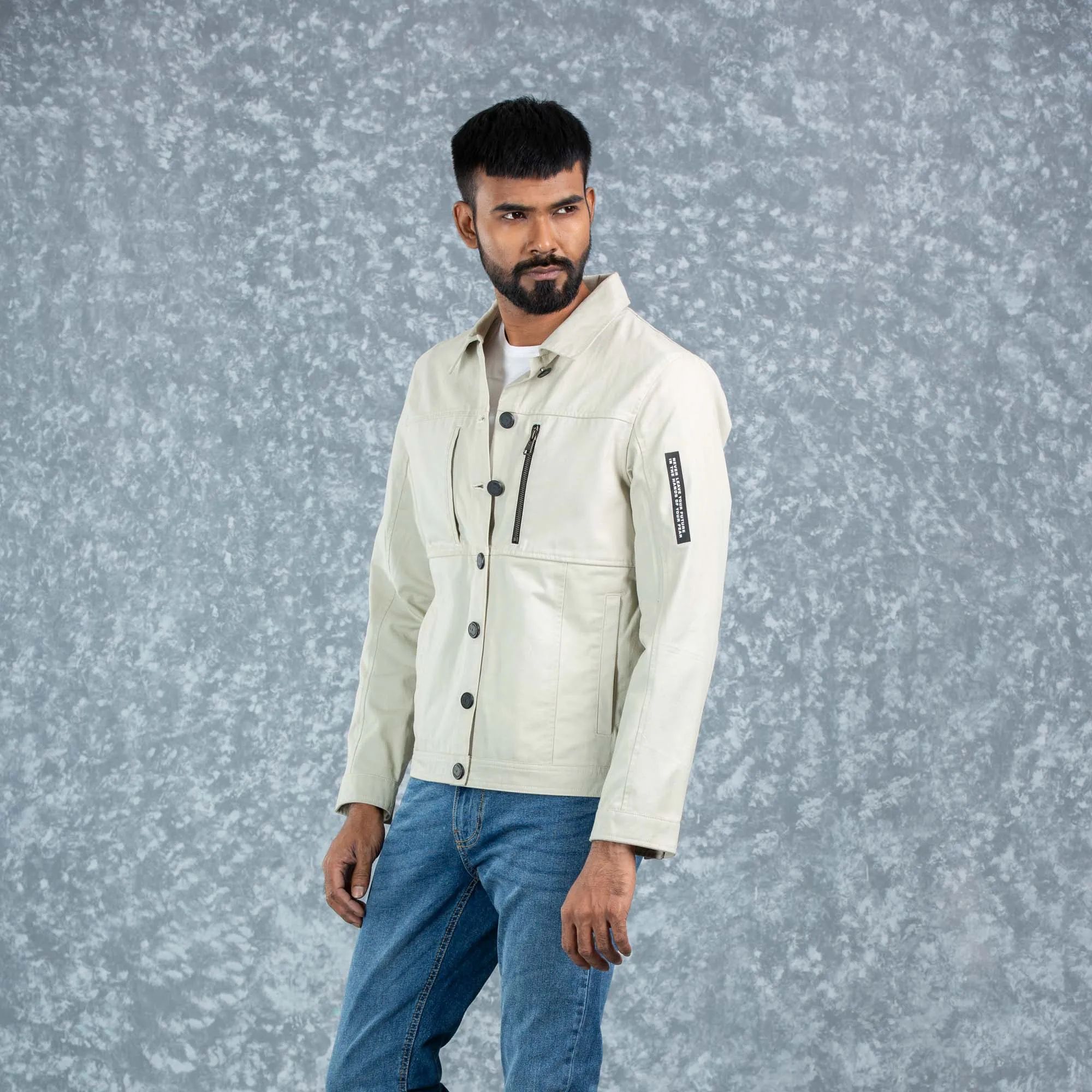 Mens Twill Jacket- Ivory