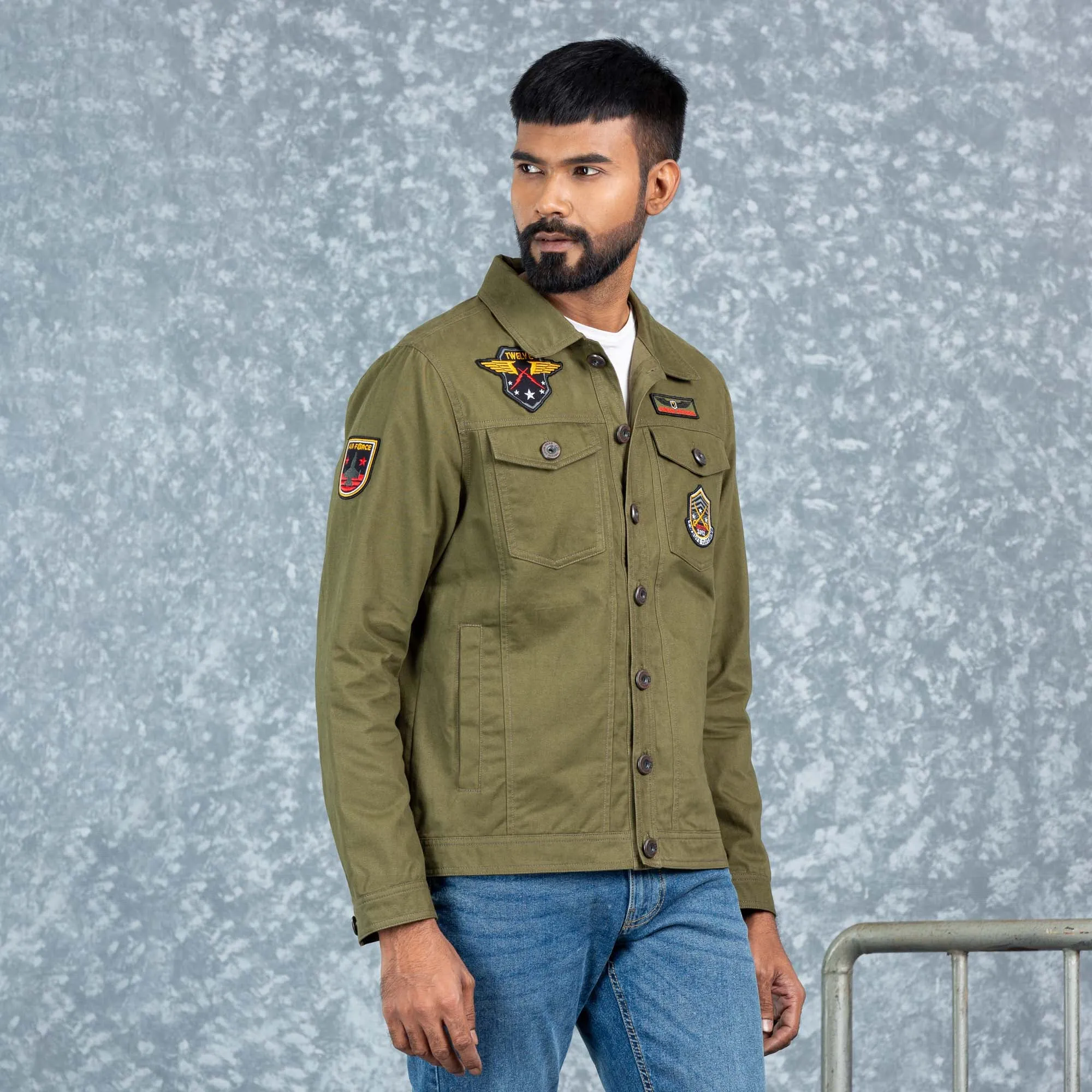 Mens Twill Jacket- Olive