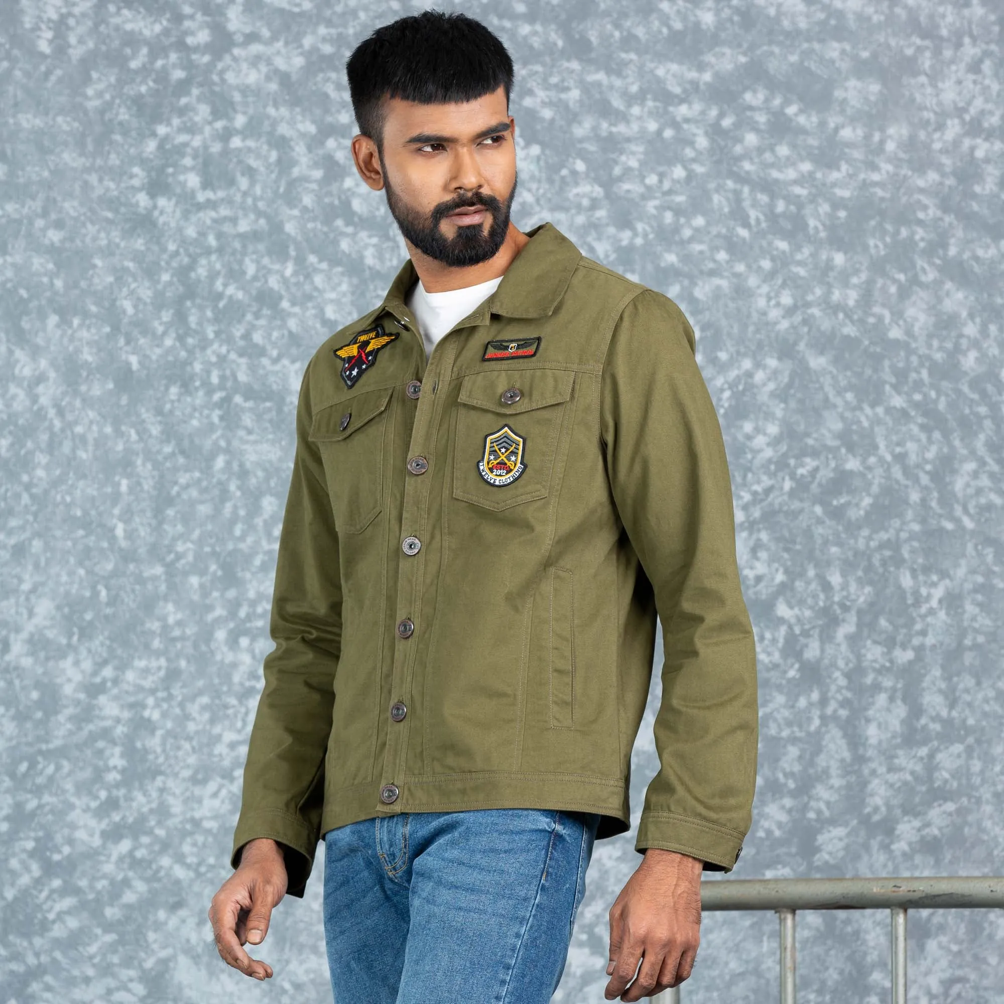 Mens Twill Jacket- Olive
