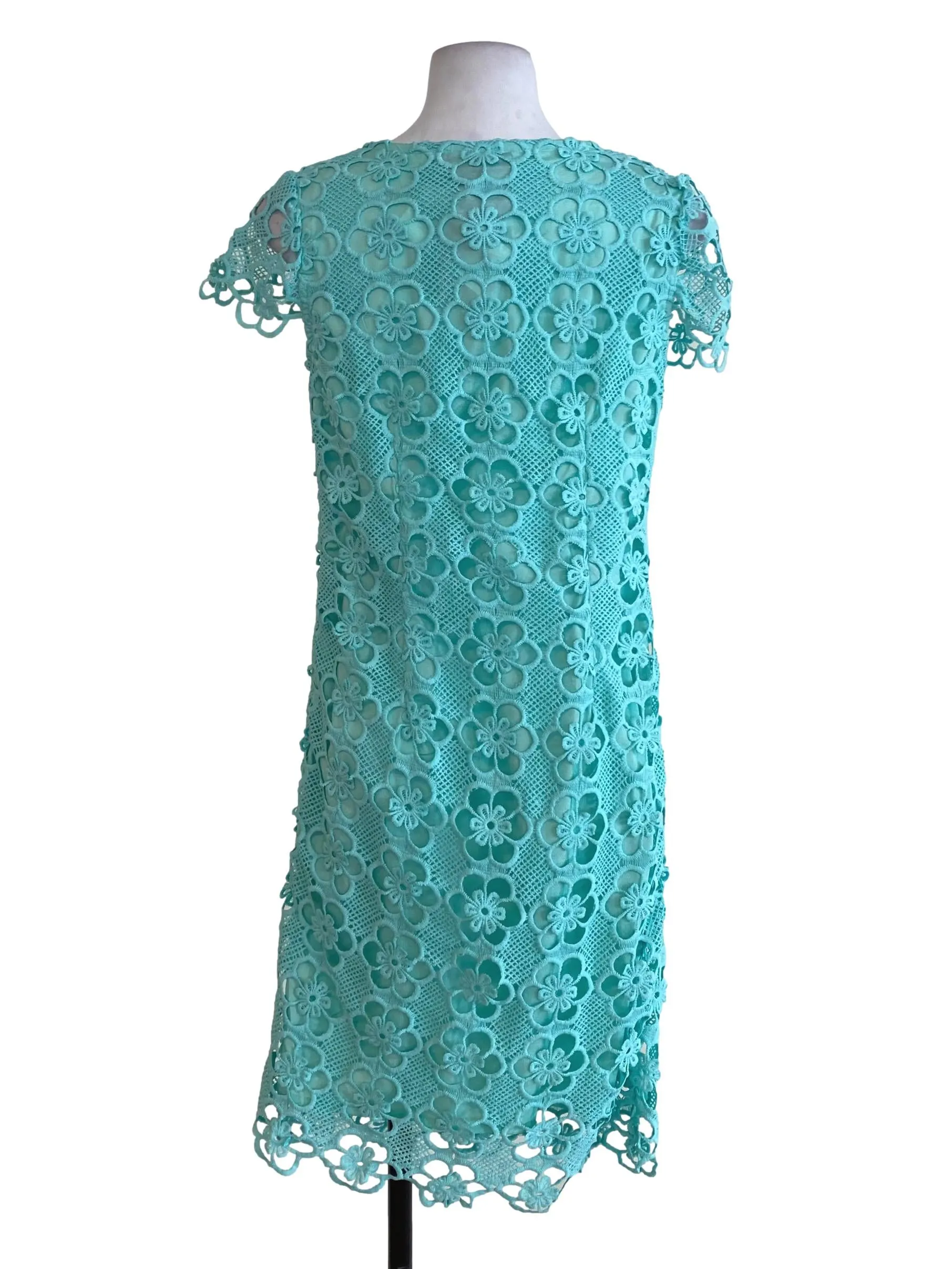Mint Floral Laced Shift Dress