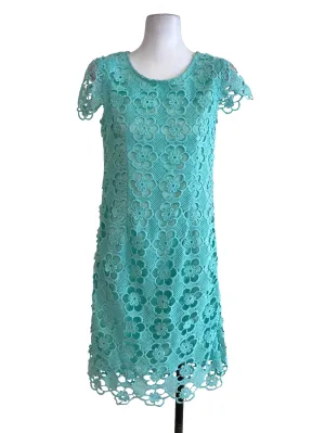 Mint Floral Laced Shift Dress