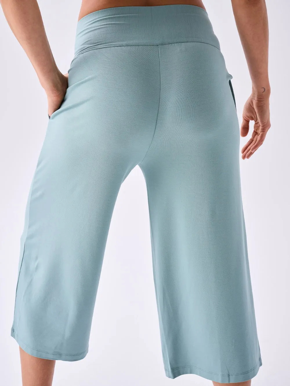 Modal Cropped Wide Leg - Mint