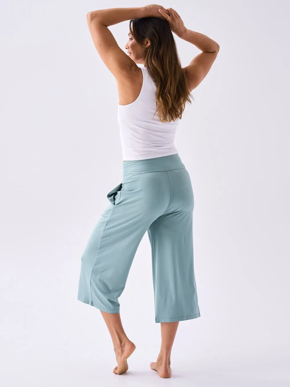 Modal Cropped Wide Leg - Mint