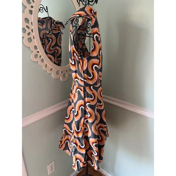 ModCloth “Mod Well” Rainbow sleeveless midi dress Sz  6 Swirl