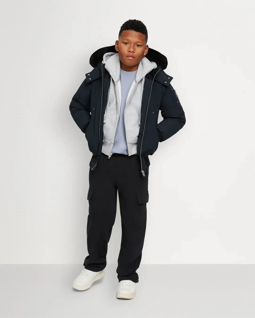 MOOSE KNUCKLES KIDS-UNISEX BOMBER SHEARLING