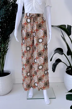 MOROCCO PRINT WIDE LEG PANTS IN SUNSET