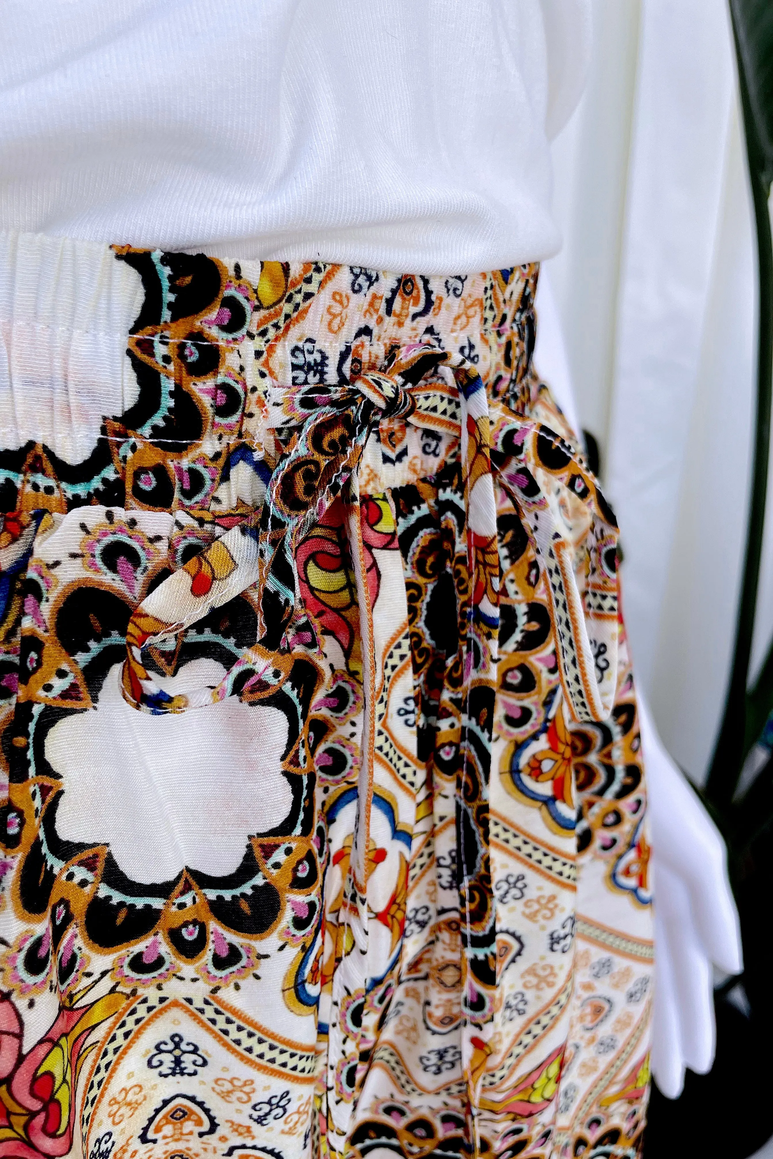 MOROCCO PRINT WIDE LEG PANTS IN SUNSET