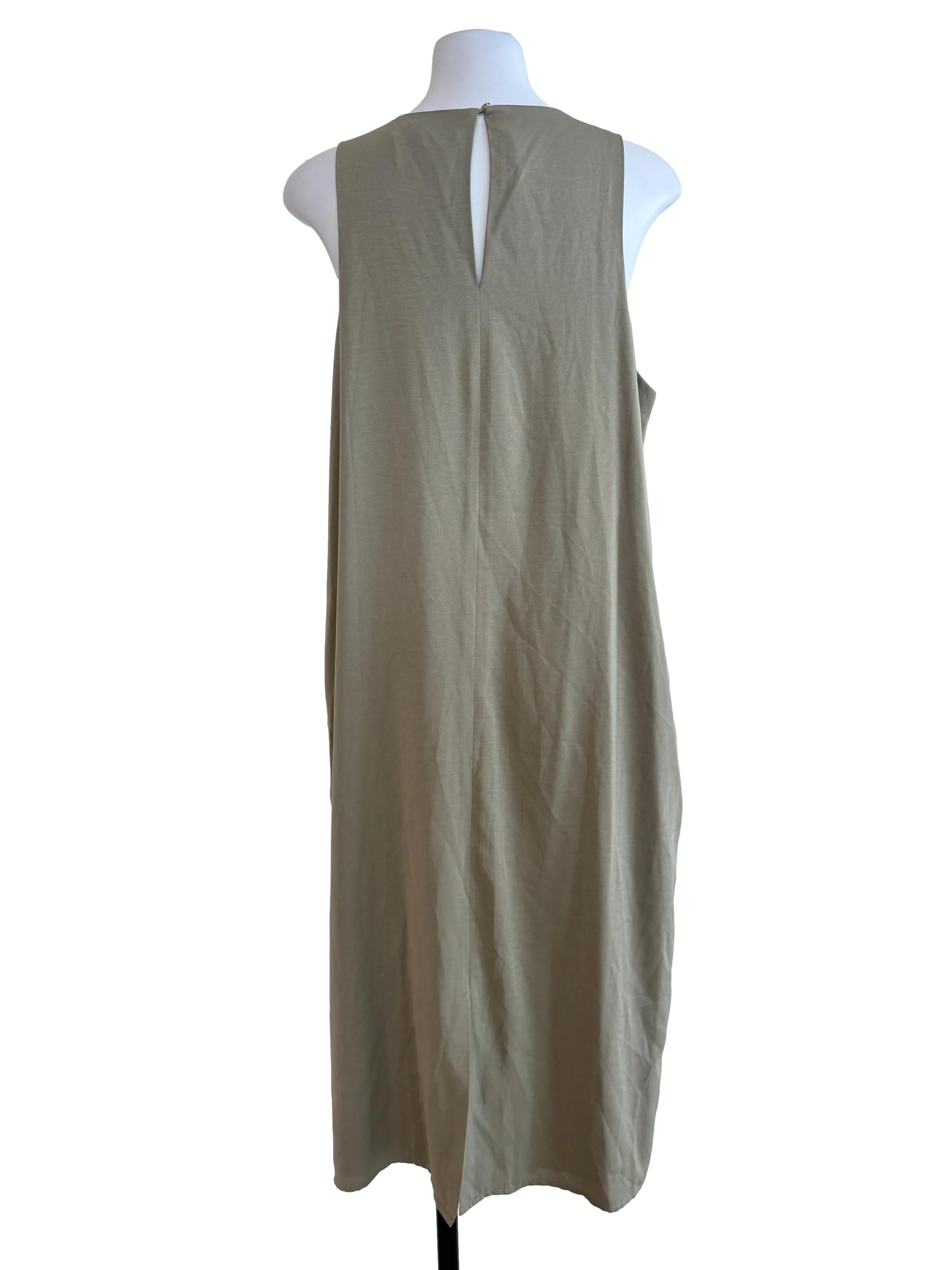 Moss Green Plain Shift Dress LB