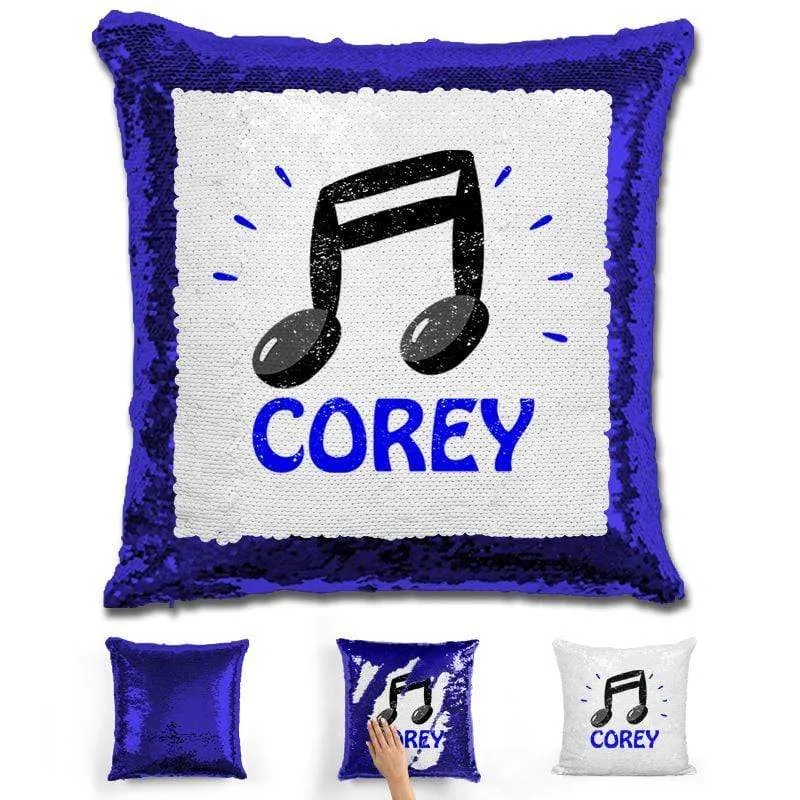 Music Note Personalized Magic Sequin Pillow