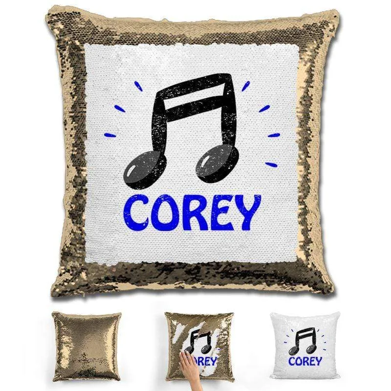 Music Note Personalized Magic Sequin Pillow