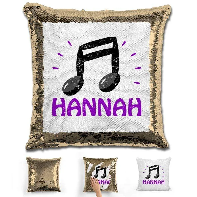 Music Note Personalized Magic Sequin Pillow