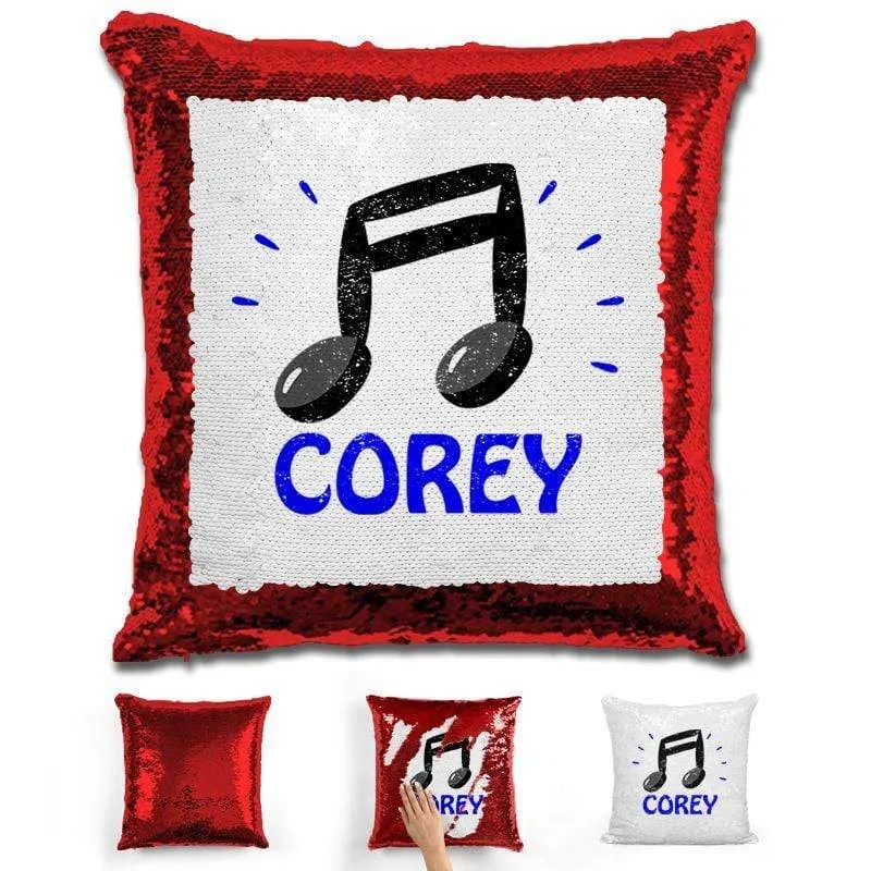 Music Note Personalized Magic Sequin Pillow