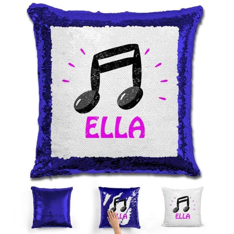 Music Note Personalized Magic Sequin Pillow