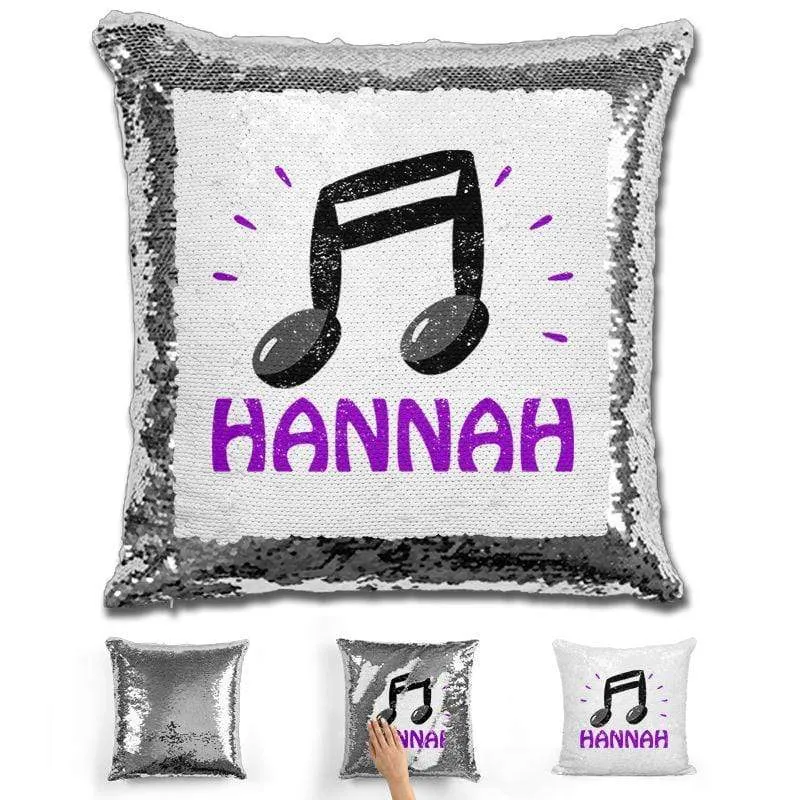 Music Note Personalized Magic Sequin Pillow