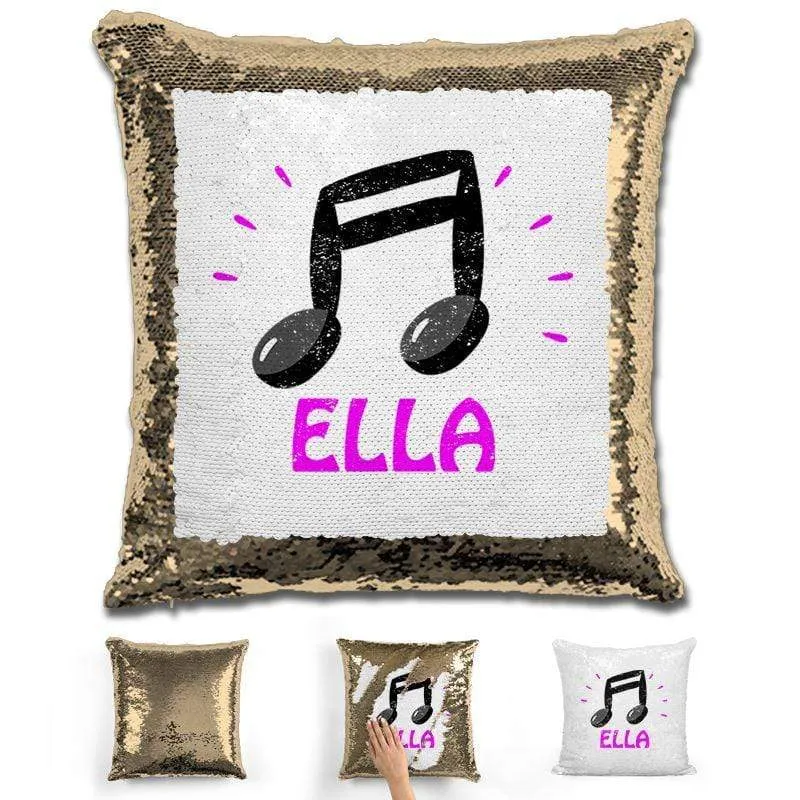 Music Note Personalized Magic Sequin Pillow