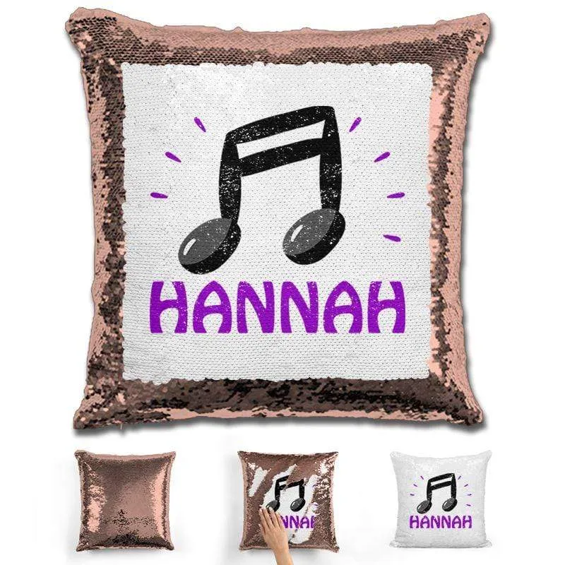 Music Note Personalized Magic Sequin Pillow