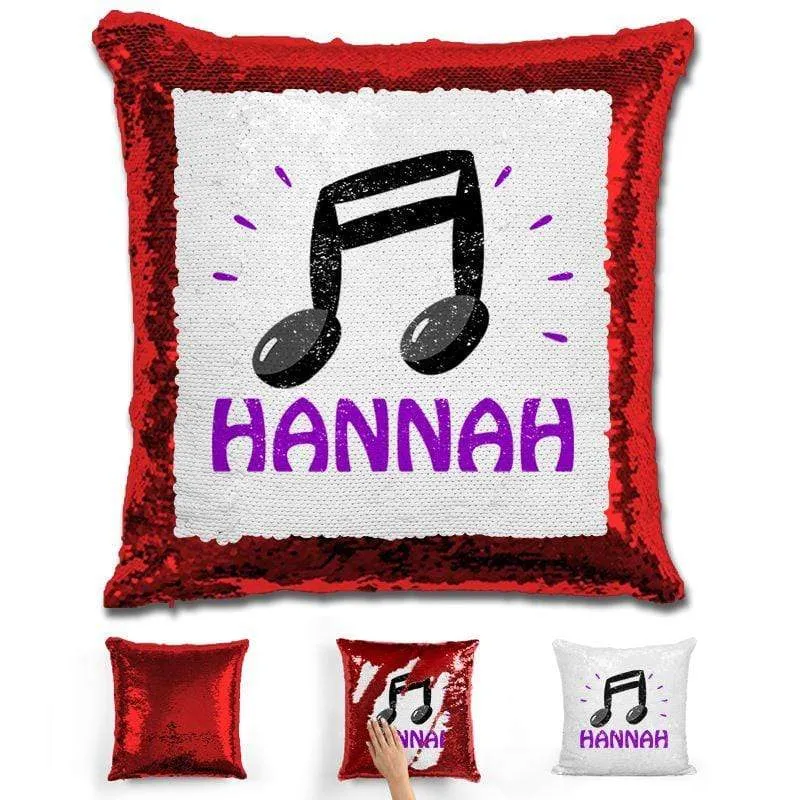 Music Note Personalized Magic Sequin Pillow