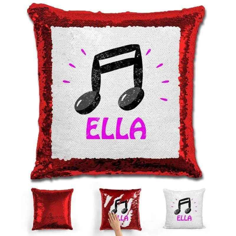 Music Note Personalized Magic Sequin Pillow