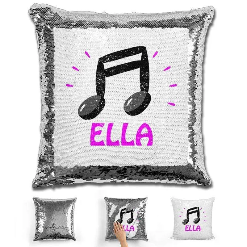 Music Note Personalized Magic Sequin Pillow