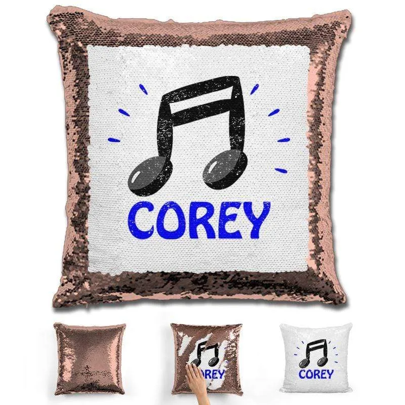 Music Note Personalized Magic Sequin Pillow