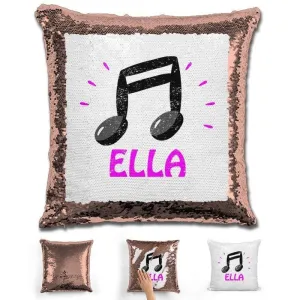 Music Note Personalized Magic Sequin Pillow