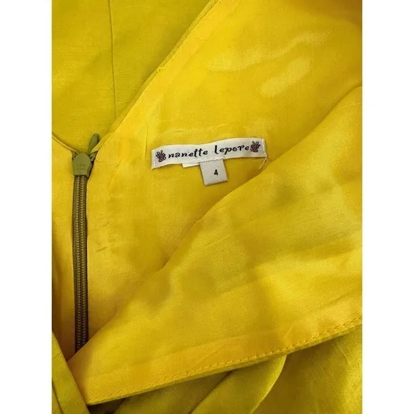 Nanette Lepore Still Free Shift Dress Size 4 yellow