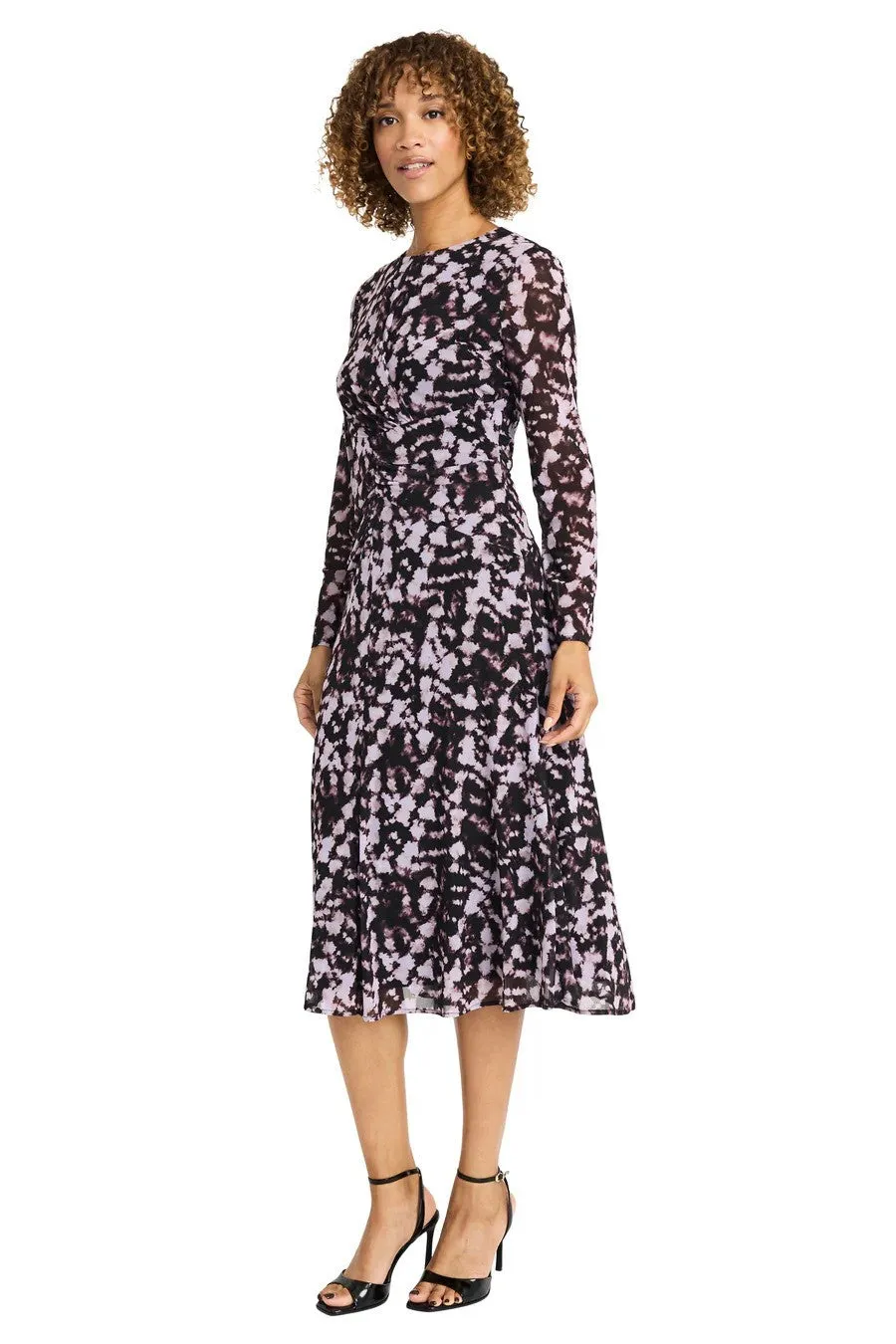 Nariah - Long Sleeve Draped Midi Dress