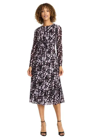 Nariah - Long Sleeve Draped Midi Dress