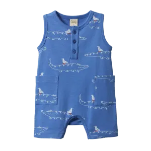 NATURE BABY CAMPER SUIT CURIOUS CROCODILES REEF PRINT