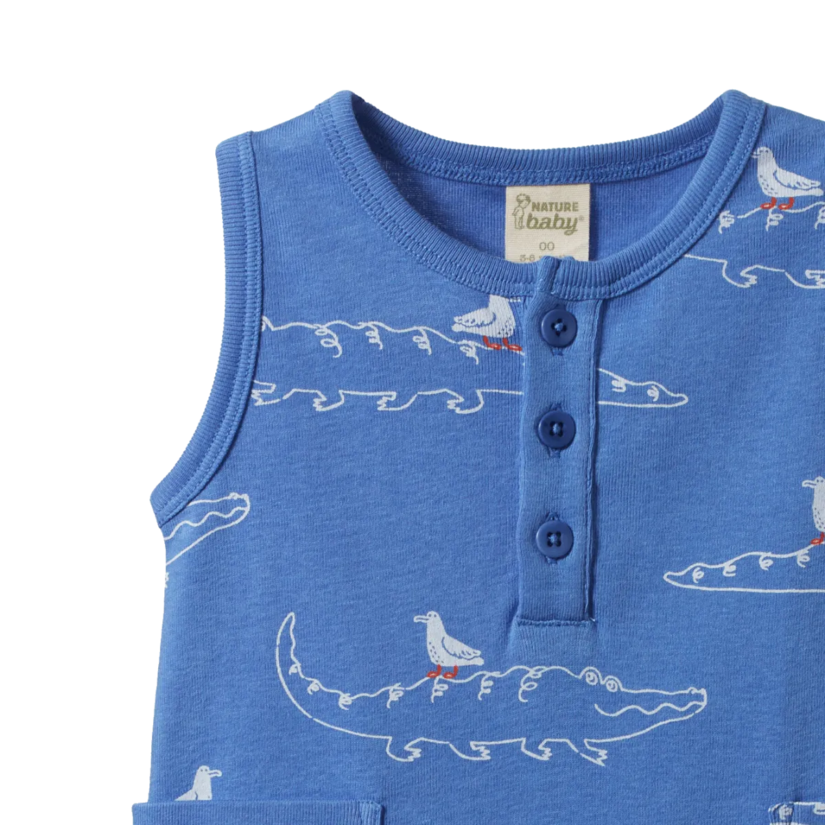 NATURE BABY CAMPER SUIT CURIOUS CROCODILES REEF PRINT