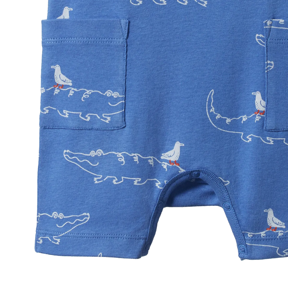 NATURE BABY CAMPER SUIT CURIOUS CROCODILES REEF PRINT