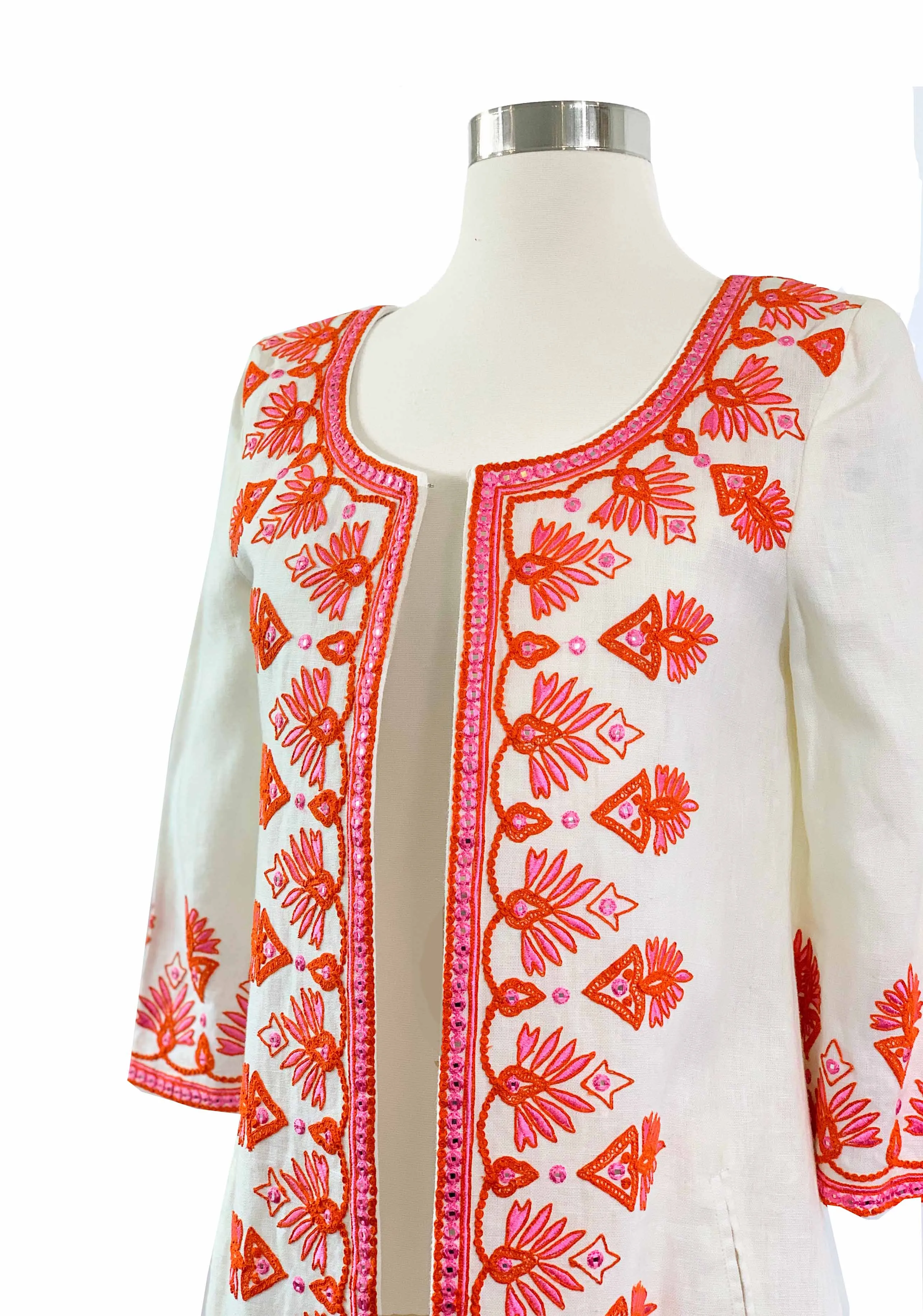 Navi Embroidered Linen Jacket