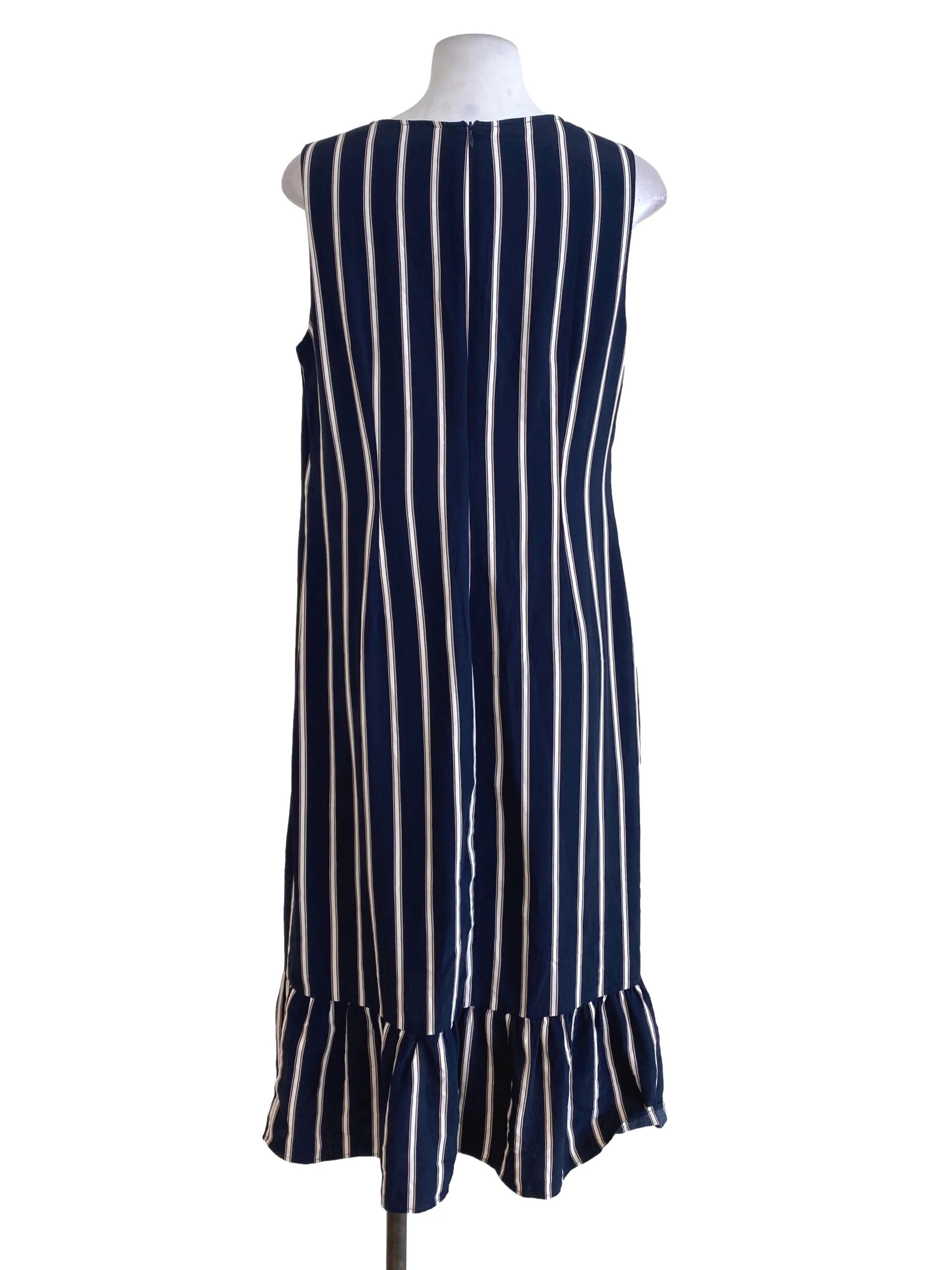 Navy Blue Striped Shift Dress