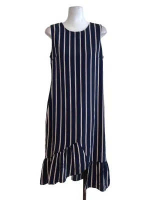 Navy Blue Striped Shift Dress