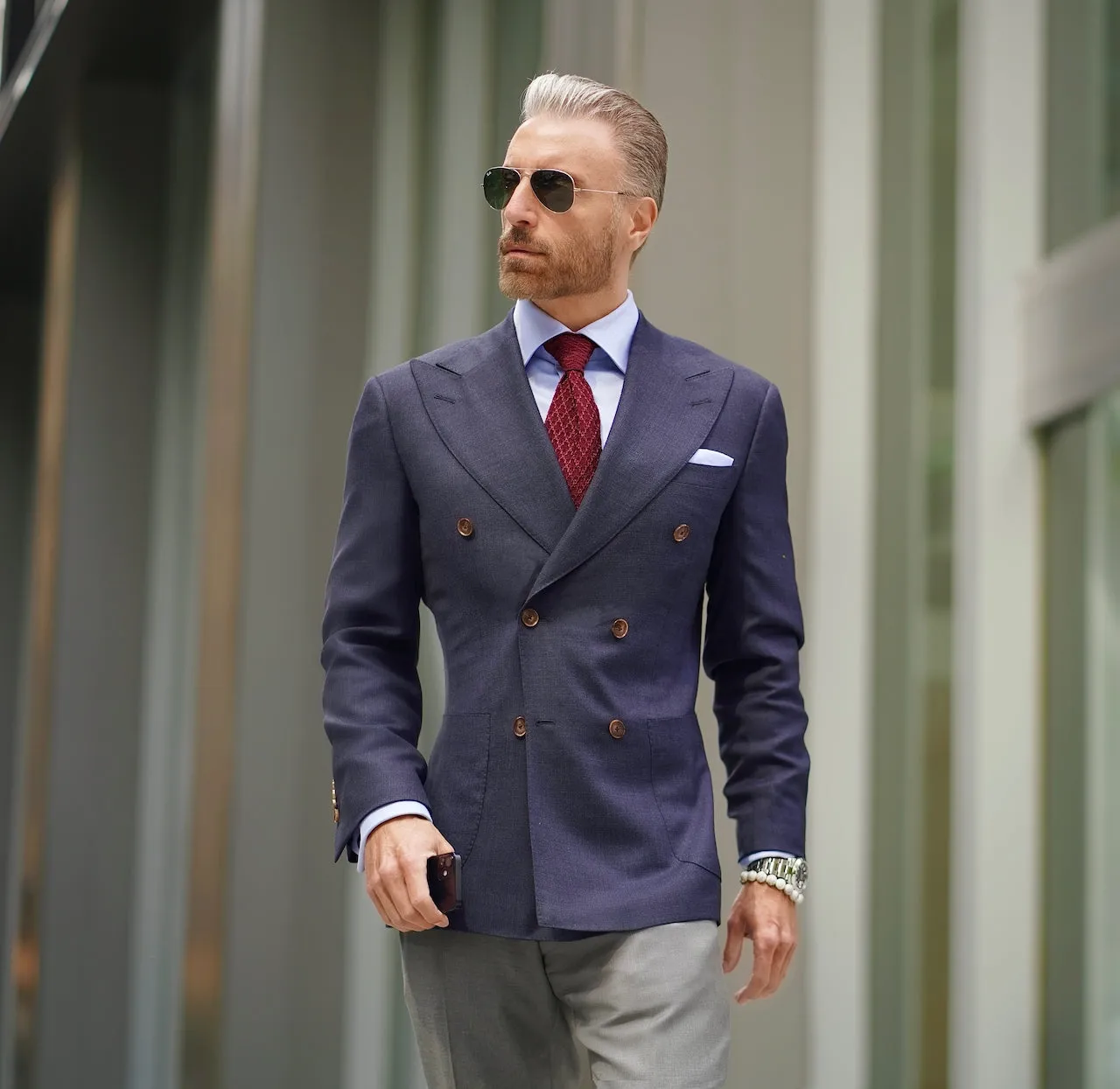Navy Ticweave Suit