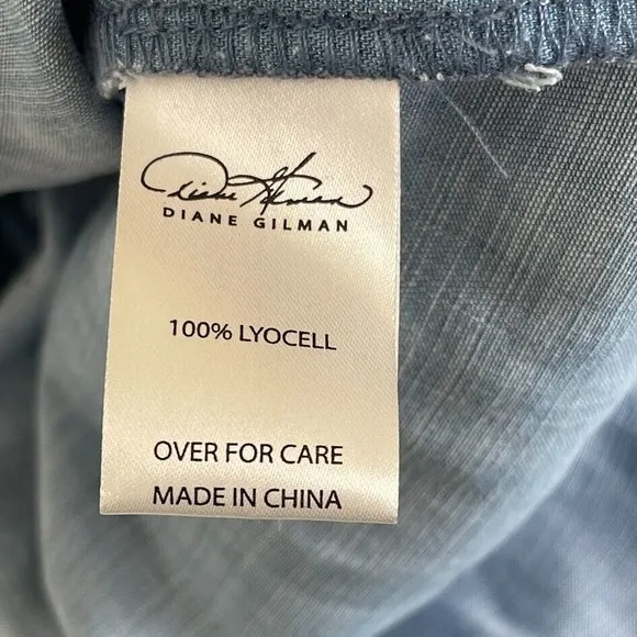 NEW Diane Gilman Size 2X Mini Shift Tank Dress Chambray 1/2 Zip Blue Resort Wear