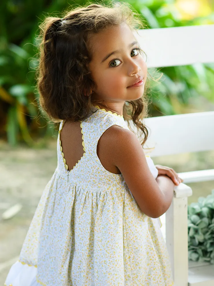 New In Foque Older Girls Lemon Ditsy Dress - Pre Order