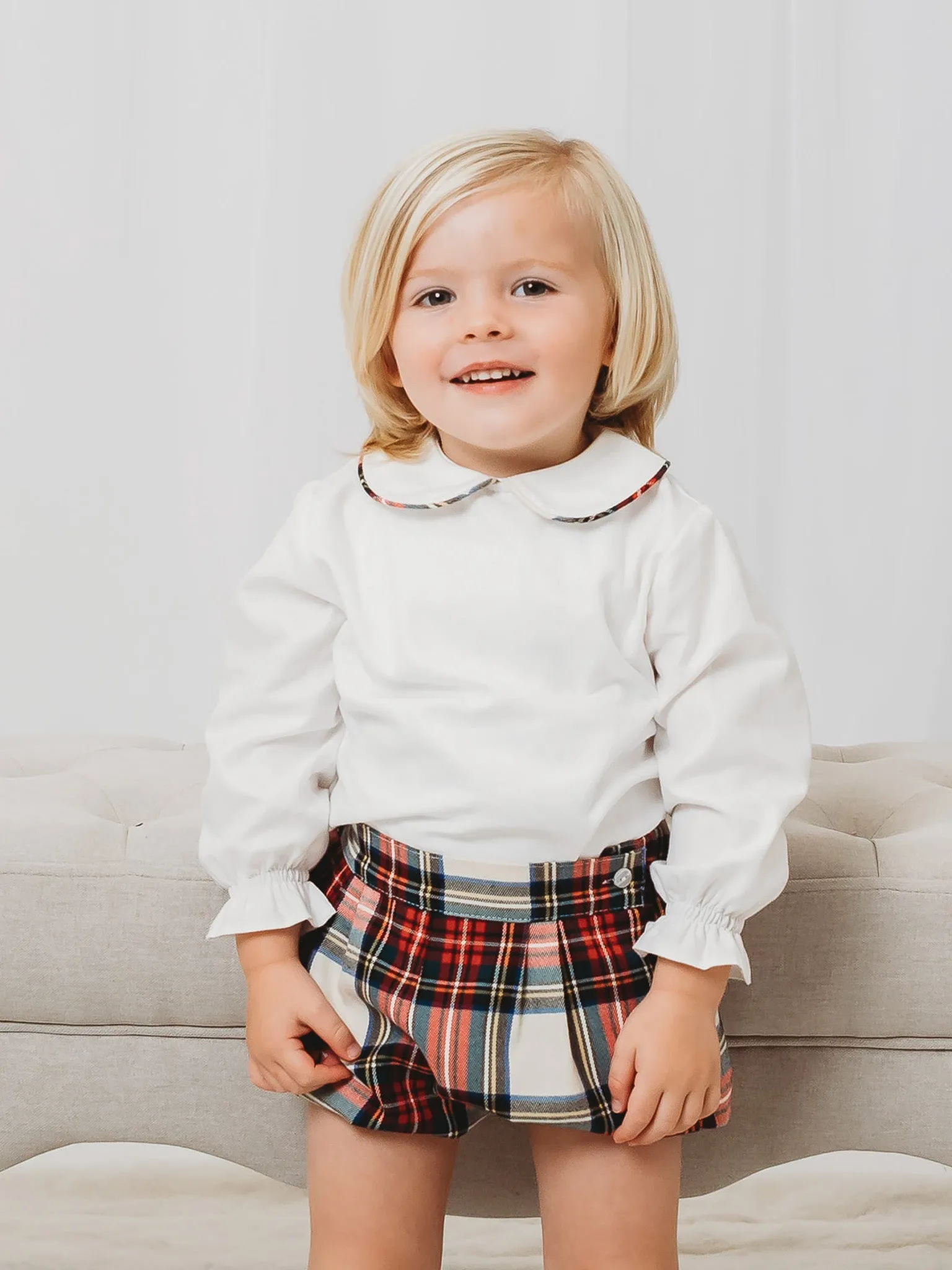 'Noelle' tartan jam pant & shirt set (shorts 3 )
