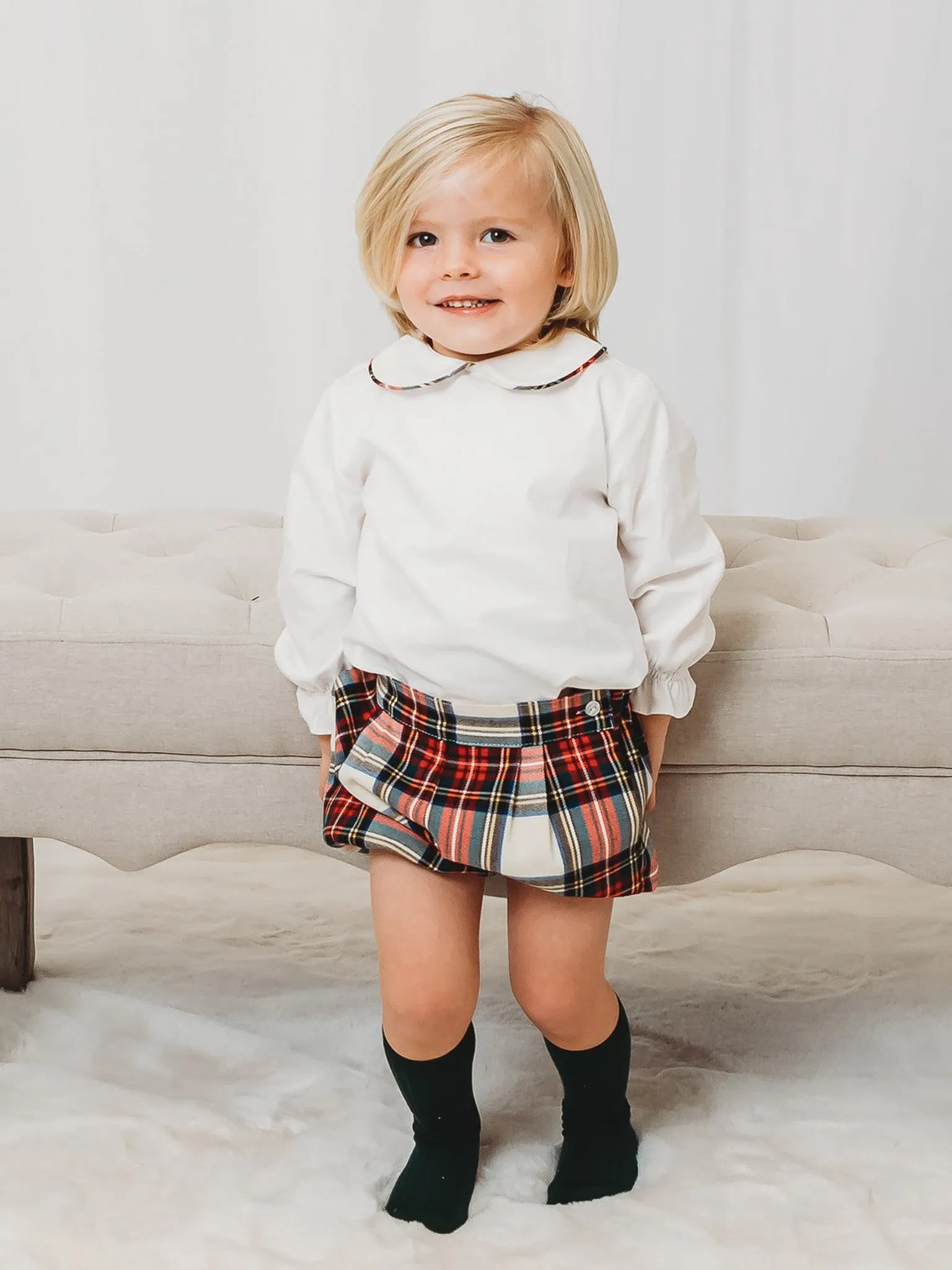 'Noelle' tartan jam pant & shirt set (shorts 3 )