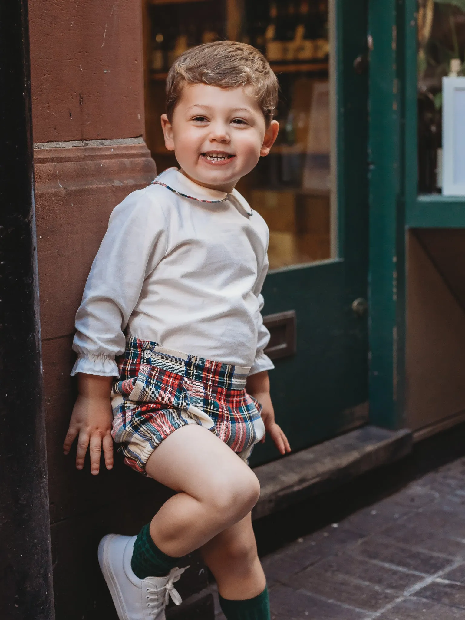 'Noelle' tartan jam pant & shirt set (shorts 3 )