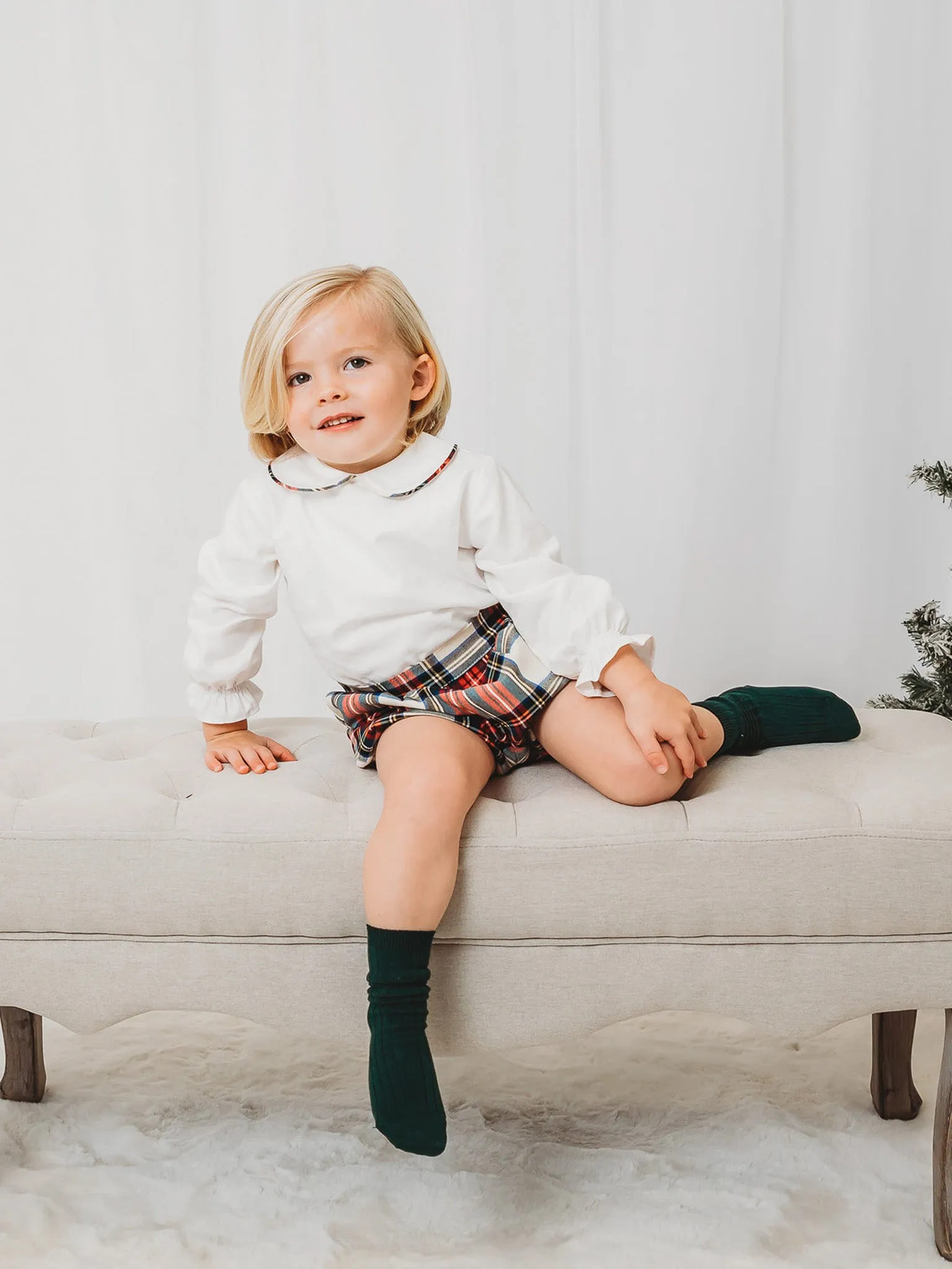 'Noelle' tartan jam pant & shirt set (shorts 3 )